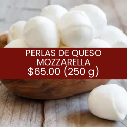 Perlas de queso mozzarella...