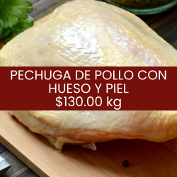 Pechuga de pollo con hueso...
