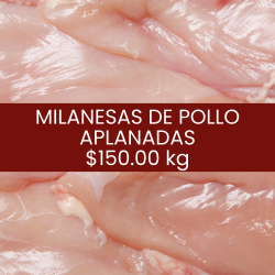 Milanesas de pollo aplanadas
