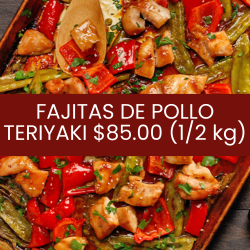 Fajitas de pollo teriyaki