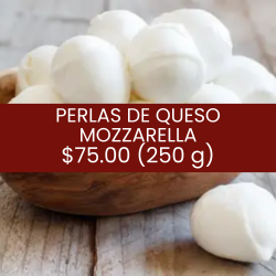 Perlas de queso mozzarella...